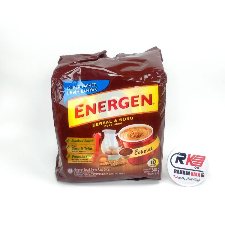 پودر غلات صبحانه فوری انرژن Energen با طعم شکلاتی 10 عددی محصول شرکت تورابیکا